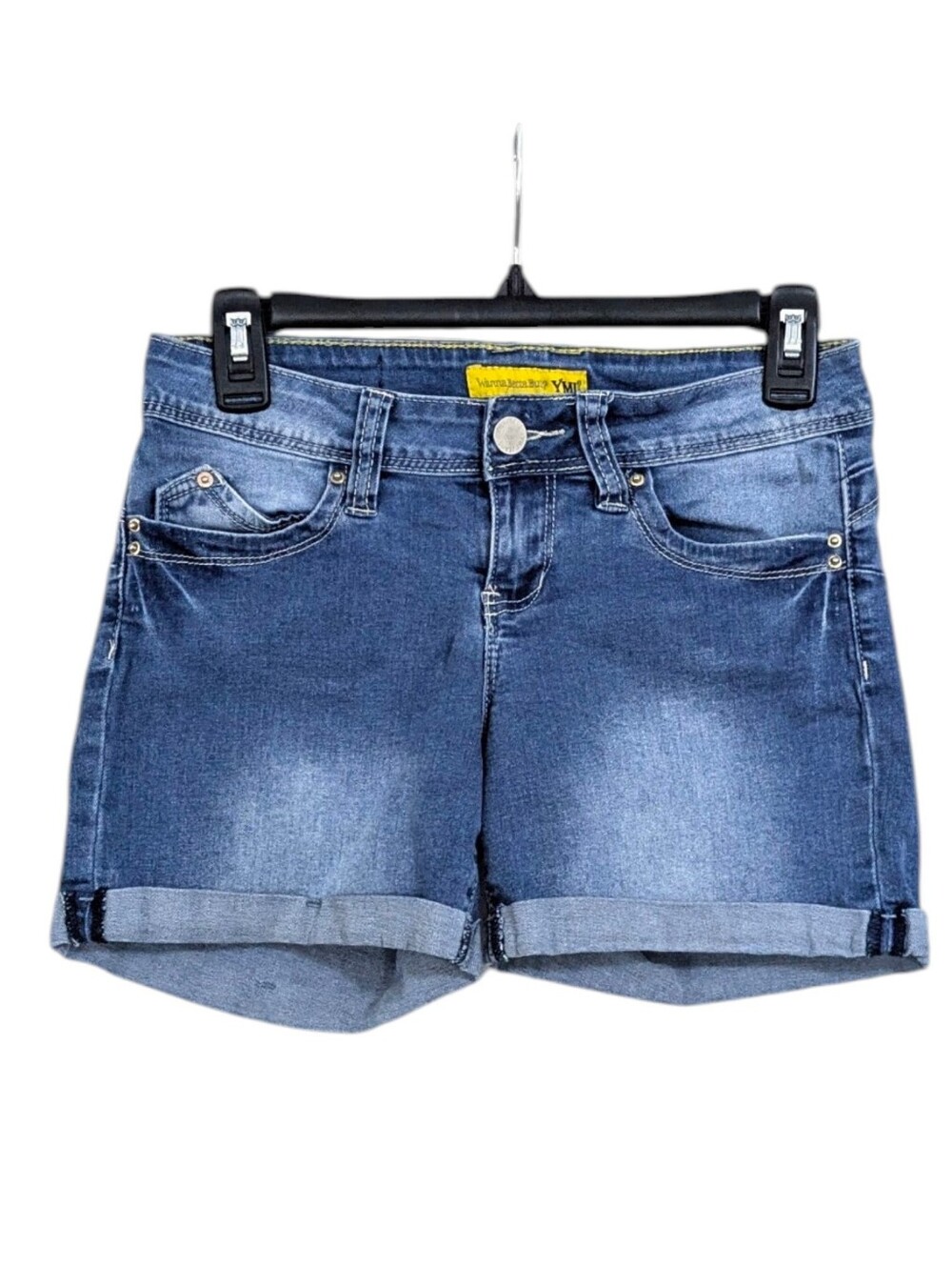 YMI Wanna Betta Butt Stretchy Cuffed Midi Jean Shorts - Size 3 Womens Juniors